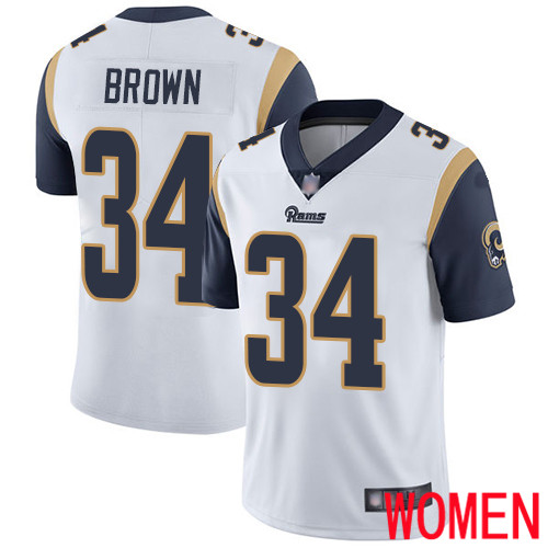 Los Angeles Rams Limited White Women Malcolm Brown Road Jersey NFL Football 34 Vapor Untouchable